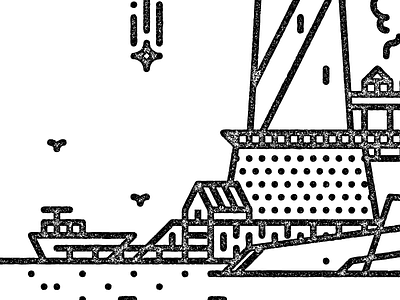 Lighthouse Modern boat island lighthouse monoline rocks stars vector water