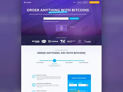 Brawker - offline - website bitcoin contact footer home homepage landing order responsive slider tutorial ui webapp