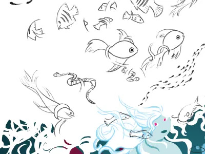 She of the Sea fish illustration mermaid nsfw ocean photoshop sea tablet wip