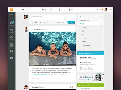 LMS Activity Feed attachments education feed k12 learning school social