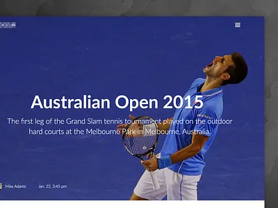 Content Design: Event Page clean content content design data event feed minimal news photo sport tennis typography