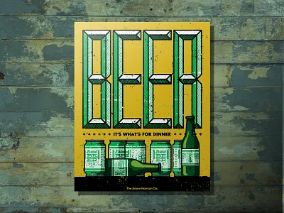 Happy St Patty's Day, y'all adam hanson ahco art print beer design drink green illustration screenprint texture type