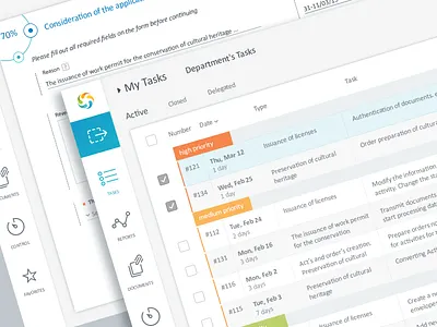 Task Manager. Internal Workflow Platform — UI/UX Redesign dashboard form icons navigation steps table task ui web app сolors