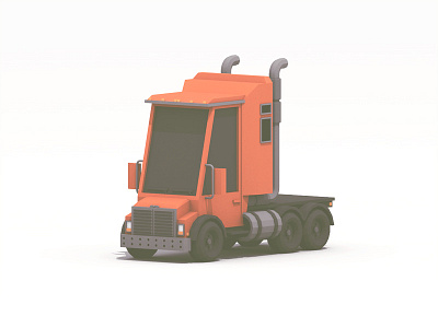 "Big Rig" 3d big rig c4d gas tank lowpoly render smoke stacks tires transportation truck trucker vehicle