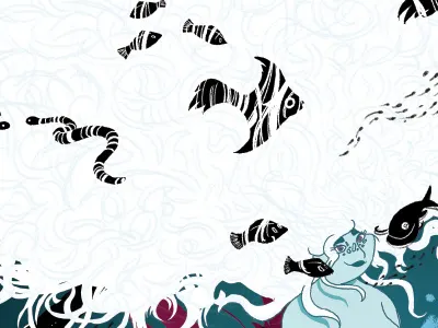 She of the Sea fish illustration invershark mermaid ocean photoshop shark undersea