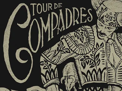 Tour De Compadres hand drawn illustration needtobreathe type