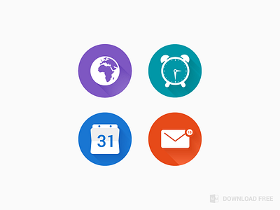 Free flat icon alaminmir blue calendar clock creativemine envelope flat free globe icon illustrator orange