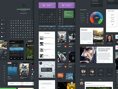 Gamecenter Pack Next Generation article catalog dashboard elements gamecenter icons kit map pack psd ui widget