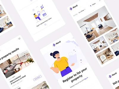 Real Estate Auction Marketplace — Mobile auction bidding design filtering marketplace matching mobile property property page real estate search ui ux web