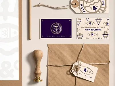 Everybody loves fish & chips... brand branding chips clean food identity illustration illustrator logo stroke texture type
