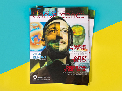 Convergence 2014 annual report book editorial design layout neurosciences print