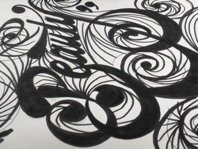 Circular Beauty (Rough calligraphy) calligraphy rough