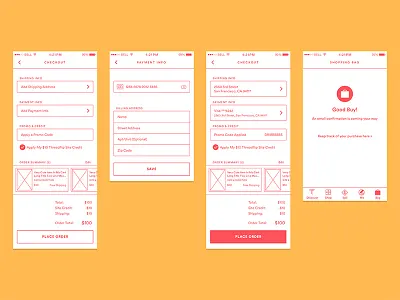 Checkout Wireframes