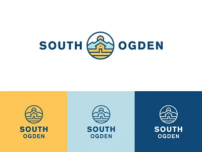 SO Logo blue circle gold home house logo mountains ogden south sun utah