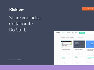 Kicklow activity card comment feed form jobs kicklow landing myplanet project tile ui