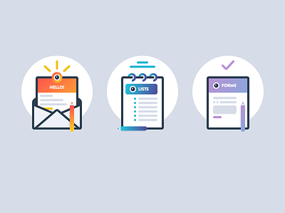 Email App Icons broadcast design email flat gradient graphic illustration letter newsletter ui user interface ux