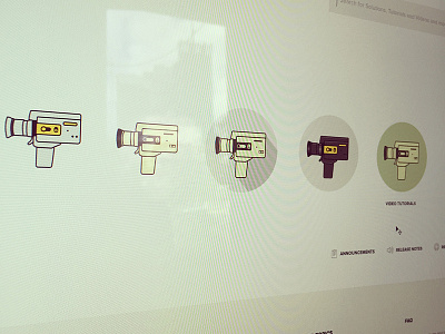 Video Tutorial Icon In Progress 8mm camera film flat icon media old retro tutorial video vintage