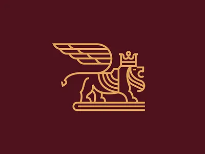 Lion pt. animal art brand crown elegant finance for line lion logo mark sale