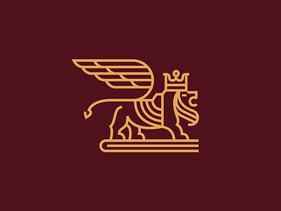 Lion pt. animal art brand crown elegant finance for line lion logo mark sale