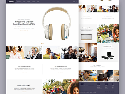 Bose Redesign bose hero landing page minimal product design redesign
