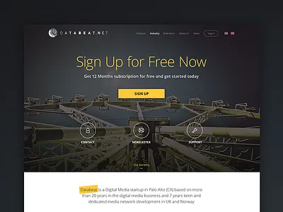 Databeat background banner hero home index page photo ui ukraine ux web yellow