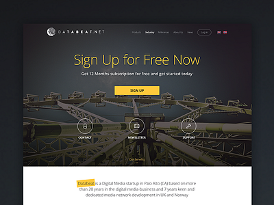 Databeat background banner hero home index page photo ui ukraine ux web yellow
