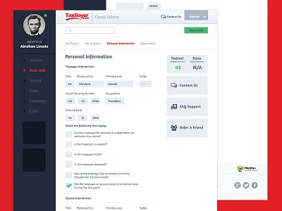 Taxslayer UI Flavor ui ui design web web design wier stewart