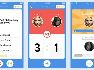 Quiz App app clear flat game ios 7 ios 8 iphone questions quiz sketch softeam