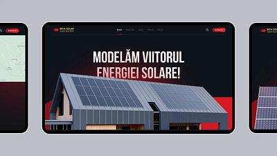 BetaSolar - Solar Energy Dark Website branding clean dark dark mode dark red design energy minimal solar solar energy solar panel ui uiux webdesign website