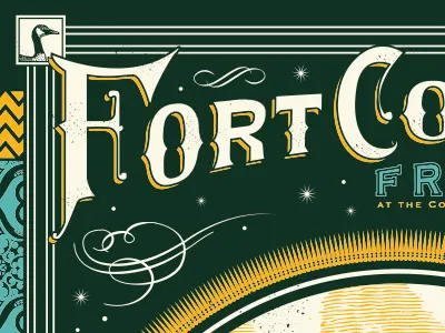 Fort Collins Friday colorado state university concert fortcollins gig illustration music nature poster ram typography vintage