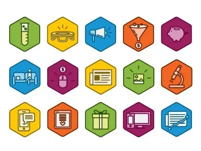 Conversion Marketing Glossary Icons design glossary icons illustration marketing