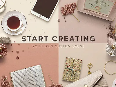 Start Creating custom scene feminine girl mockup scene