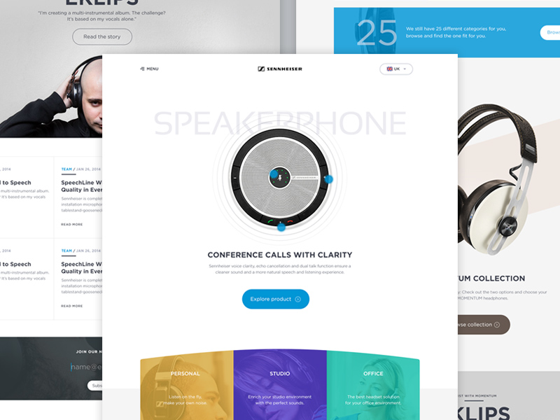 Sennheiser Site - Redesign e commerce landing minimal redesign ui ux visual