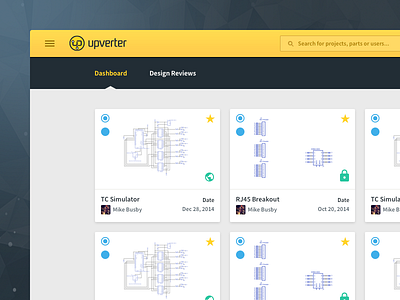 Upverter Community Dashboard mike busby toronto design ui design user interface web app design web design