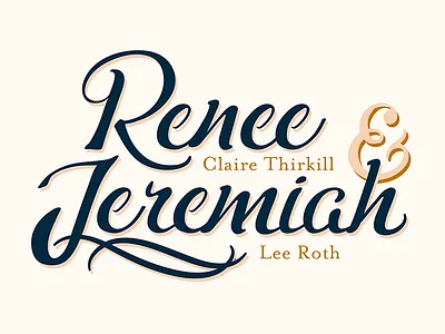 Renee & Jeremiah Wedding // Courtney Blair bride groom hand drawn type hand lettering invitation invite lettering wedding