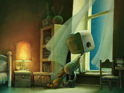 Lunar Wind character design dream illustration kvantik moon robot wind window