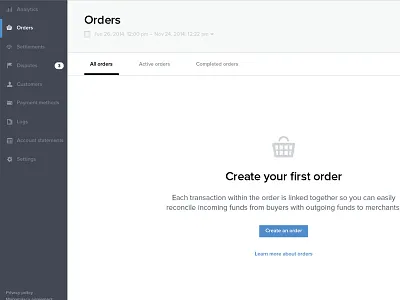 Dashboard orders overview dashboard orders payments ui