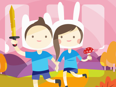 Adventures With You adventure time card illustration print