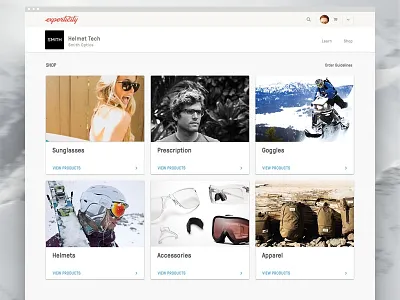 New Experticity - Shopping Product Categories app commerce ecommerce interaction design product responsive store ui ux web