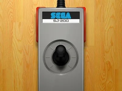 Sega SJ-200 joystick (SG-1000 console) controller emulation illustration joystick openemu plastic sega silver video games