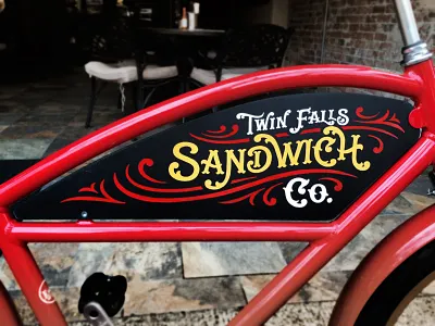 Bike Sign bicycle bike lettering paint sign