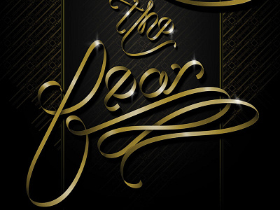 Beware the Fear black gold hand drawn type typography vector