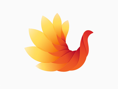 Flowerbird bird blooming fire flower orange phoenix yellow