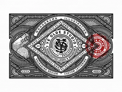 Ye Olde BW lettering monogram vintage