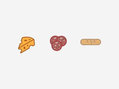 Charcuterie appetizer bread charcuterie cheese dinner flat food icons illustration meat party salami