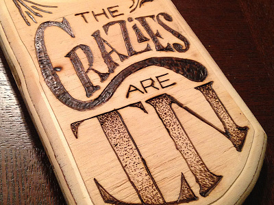 Door Hanger lettering plywood rustic stipling wood burning