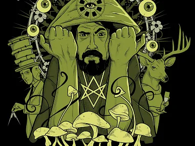 DTFH fan art conspiracy crowley dtfh duncan trussell family hour humor illuminati joe rogan podcast rothchild