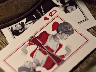 52 Proof - Prohibition Series art deco illustration king playing cards queen vector