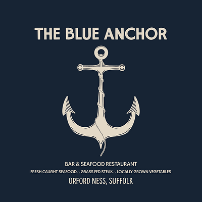 The Blue Anchor Logo Design & Lockup brand branding custom logo design graphic design illustration lettering lockup logo logo design retro typography vintage