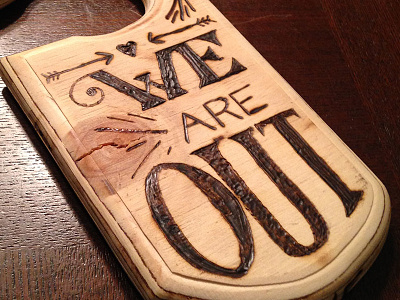 Door Hanger part 2 lettering plywood rustic stipling wood burning